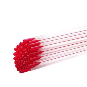 L'usine fournit un thermomètre en verre à tube rond liquide <span class=keywords><strong>rouge</strong></span> à alcool de laboratoire personnalisé - Product Image 4