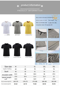 Logotipo personalizado 170gsm Camiseta de entrenamiento de seda de hielo Slim Fit Transpirable Cuello Ropa deportiva Transpirable Sensación de hielo Patrón impreso - Product Image 6