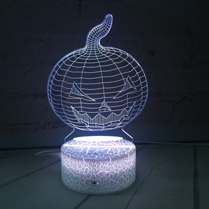 7 couleurs changeantes 3D fissure Lumière tête de citrouille Halloween 2 illusion visuelle LED <span class=keywords><strong>lampe</strong></span> créatif figurine jouet De Noël - Product Image 3