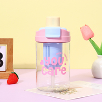 Bouteille d'eau portable en plastique, écologique et minimaliste, nouveau modèle pour étudiants et femmes, tasse à paille pour sports de plein air