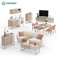 TOPOHUT 2026 Neuerscheinung Dora-Serie Möbel Hell-Eiche Stahl-Holz Komplette Apartment-Ausstattung FF&E Premium Mietwohnung Flaggschiff-Paket