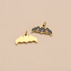 Wholesale 18K Gold Plated Stainless Steel <strong>Bat</strong> <strong>Charms</strong>, Halloween Vampire Animals Pendant Jewelry Making - Product Image 5