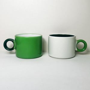 Tasses en céramique rondes avec poignée, couleur personnalisée, tasse individuelle, vaisselle promotionnelle - Product Image 1
