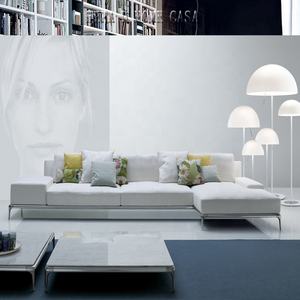 Canapés en cuir de style italien blanc canapé 3 places copie ensemble de canapé en cuir - Product Image 4