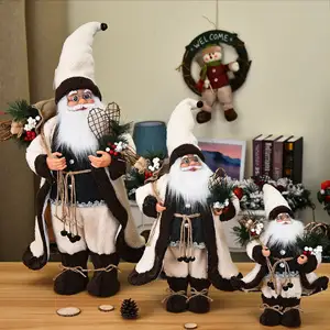 2023新款圣诞老人娃娃圣诞装饰圣诞树装饰创意毛绒圣诞老人玩具装饰品