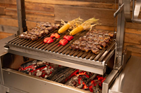 Barbecue argentin en acier inoxydable avec rôtissoire 885 mm x 550 mm