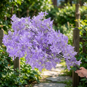 Purple <b>Artificial</b> Orchid <b>Flower</b> Branch Long Stem Handmade Silk High Quality Floral <b>Arrangement</b> <b>for</b> Wedding Mother's Christmas - Product Image 3