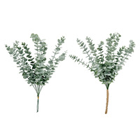 Feuilles d'eucalyptus artificielles transfrontalières, feuilles de monnaie, plantes aquatiques en plastique pour la décoration de la maison et de mariage, fleurs artificielles en plastique