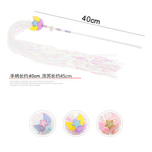 لعبة تفاعلية جديدة للقطط الداخلية على شكل أجنحة ملاك مخملية بخمس نجوم مع جرس - Product Image 4