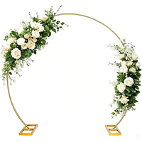 Support de toile de fond rond de 8 pieds, structure métallique pour arche de ballons avec base, pour mariage, anniversaire, fête, décoration et célébration