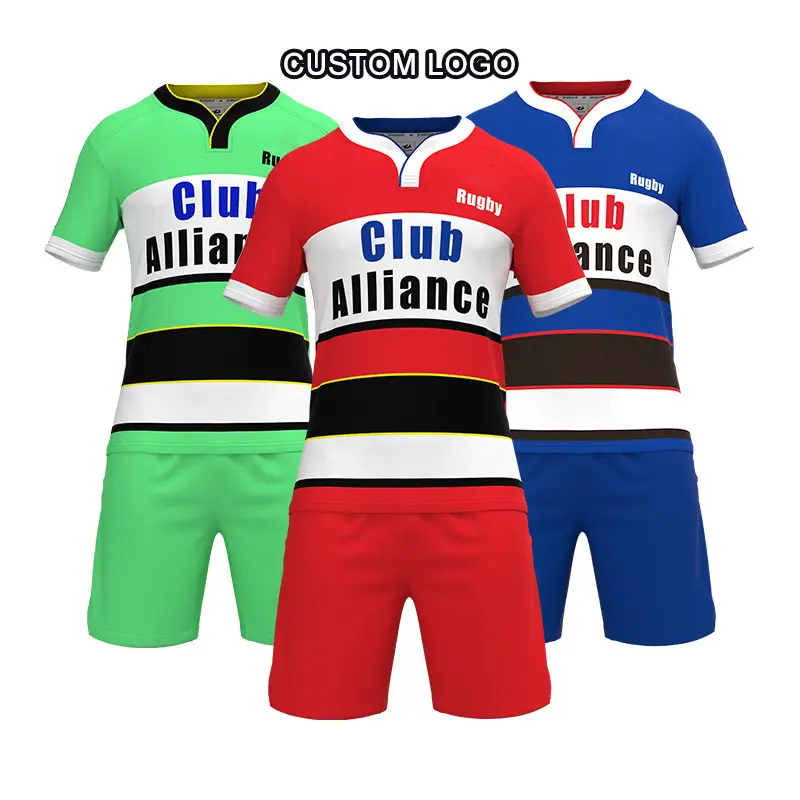 Camisa de design clássico masculino, camisa curta para futebol, camisa de rugby com logo personalizado e design clássico para homens
