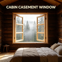 Ventana Abatible de Pino Macizo Estilo Chino, Doble Apertura, Madera Cruda sin Acabado, Decoración Interior, Resistente al Viento, Dimensiones Personalizadas para Apartamento