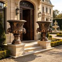 Grand pot à fleurs en bronze antique RELONG, style européen, personnalisé pour l'extérieur, villa, parc, jardin, cour