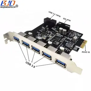 5つのUSB3.0コネクタからPCI-E 1X PCIe X1拡張ライザーカード、19ピンおよびMolex4ピン電源ポート付き