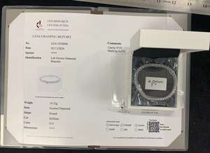 Gerçek altın CVD HPHT Lab yetiştirilen elmas tenis bilekliği bileklik kadınlar için 18K 14K beyaz altın 3mm 4mm 5mm GRC belgesi - Product Image 5