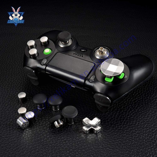CoolRabbie Metal Alloy Joystick Analog Thumbstick for PS4 Controller Replacement Button Set for PS4 Controller Mod