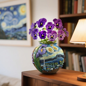 <span class=keywords><strong>Van</strong></span> Gogh Starry Night Pot de fleur en céramique fait à la main Vase de table Art inspiré salon bureau et décoration d'entrée - Product Image 2