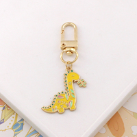 Porte-clés en alliage métallique coloré motif dinosaure de dessin animé, lune, maison, bus, nuage, montagne, rivière, bijou de mode pour les fêtes du Nouvel An, cadeau