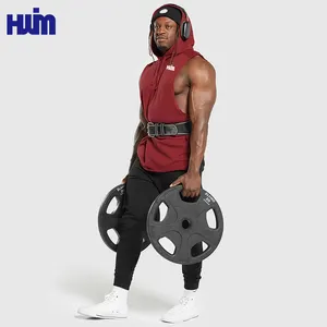 Ärmelloses Hoodie-Hemd individuelles Logo Sweatshirt Sport-Workwear Fitnessstudio Bodybuilding ärmelloses Hoodie-Hemd für Herren