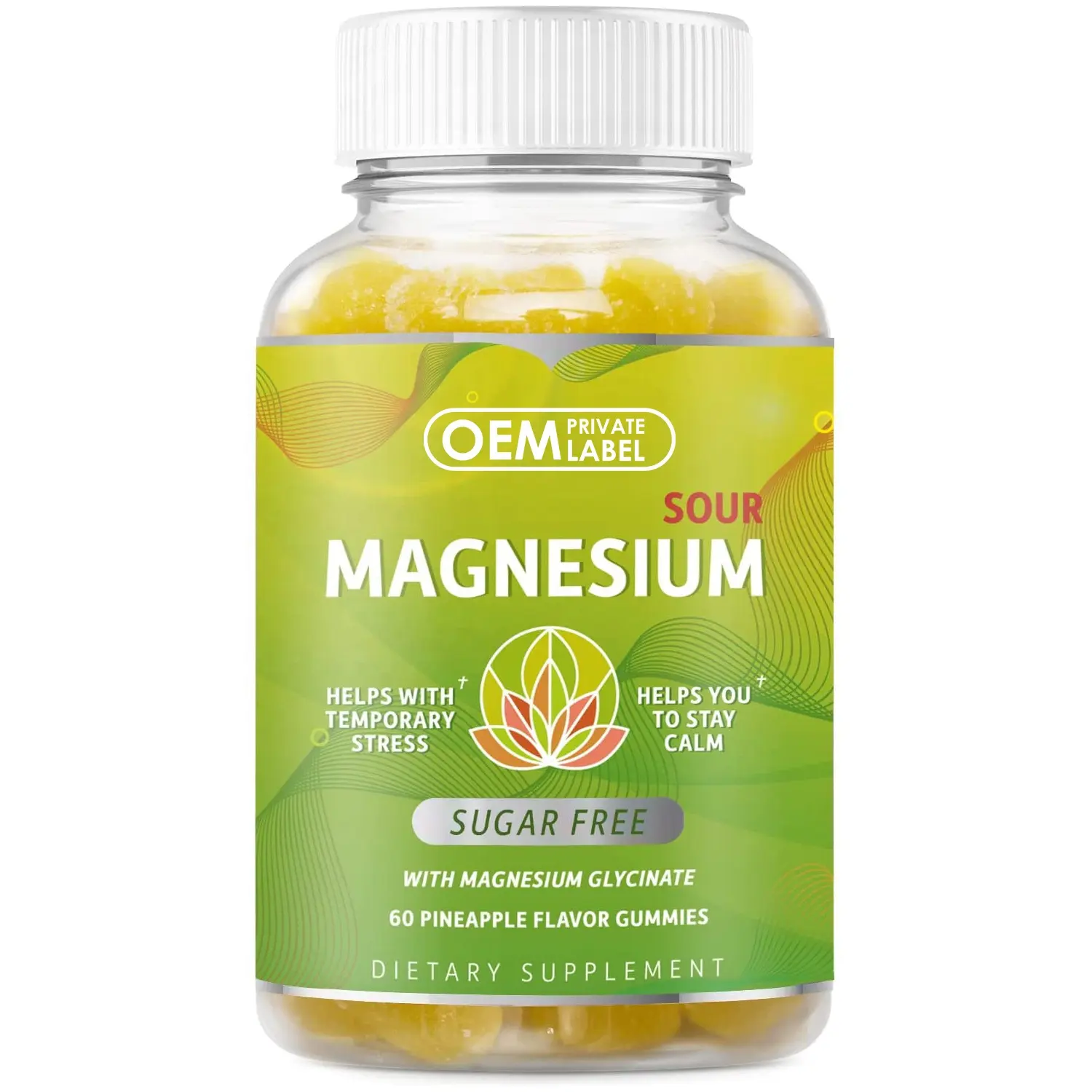 OEM Private Label Glicinato De Magnésio Gummy Para Melhorar A Qualidade Do Sono Muscle & Heart Glicinato De Magnésio Gomas Cápsulas De Magnésio