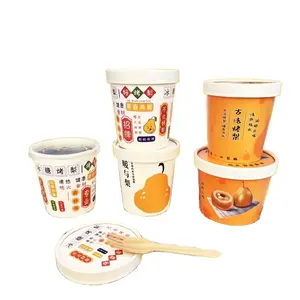 Venta al por mayor eco take away diseño 26oz taza de sopa de papel tazas desechables con tapas
