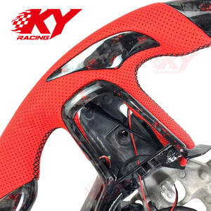 พวงมาลัยสปอร์ตไฟ LED สำหรับดอดจ์2018-2027 1500 TRX 2500 3500 4500 5500 SRT Rho หนังคาร์บอนไฟเบอร์สีแดงออกแบบได้ตามต้องการ - Product Image 2