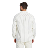 Kemeja Pria Premium 100% Katun Twill Lengan Panjang Desain Kotak-kotak Kasual Kancing Tertutup Kerah Turn-down Cepat Kering Grosir