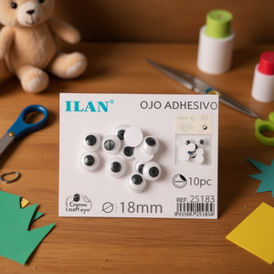 Il Craft Eyes 18mm Adesivi 10pz per Giocattoli e Artigianato - Product Image 3
