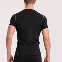 T-shirt de compression personnalisé pour hommes, séchage rapide, anti-transpiration, respirant, extensible dans quatre directions, manches courtes, Spandex/Polyester