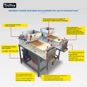 Machine à retirer la peau rouge des cacahuètes à haute efficacité, moteur électrique avec fenêtre d'observation pour les usines alimentaires - Product Image 4