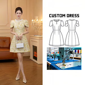 9253 [<span class=keywords><strong>Greo</strong></span> Classic] Nouvelle Robe d'été élégante et haut de gamme, style rétro français, imprimé perlé, taille haute, coupe ajustée, en polyester, avec effet amincissant - Product Image 1