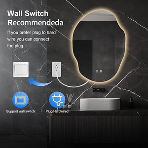 Led thép không gỉ Vòng phòng tắm Vanity gương phía trước/Trở lại ánh sáng chống sương mù 3 màu Dimmable chiếu sáng cho Wedding Bar mitzvah - Product Image 2