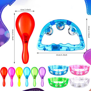 Maracas de tamborín LED al por mayor, maracas musicales de plástico con luz LED intermitente para fiestas - Product Image 2