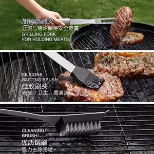ชุดแปรงย่างบาร์บีคิวสแตนเลสขนาด14/16นิ้วชุดอุปกรณ์เสริมอุปกรณ์บาร์บีคิวอุปกรณ์ทำความสะอาดที่มีประสิทธิภาพสำหรับเตาย่างของคุณสินค้ามาใหม่ - Product Image 4