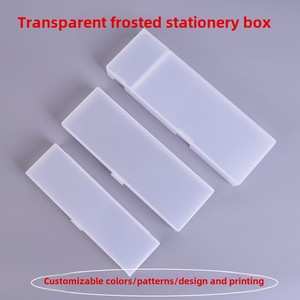 Scatola di cancelleria in plastica trasparente graziosa rifinitura opaca <span class=keywords><strong>per</strong></span> schizzi artistici <span class=keywords><strong>per</strong></span> studenti delle scuole elementari <span class=keywords><strong>medie</strong></span>-astuccio semplice - Product Image 3