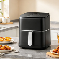 Penggorengan Udara Listrik Komersial 9 Liter 1700W dengan Layar Sentuh LED Digital, Oven Penggorengan Udara Bebas Minyak untuk Memasak Cepat dan Sehat