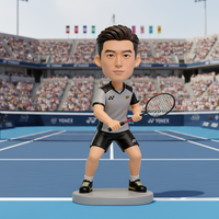 Figurines de joueur de badminton en résine peintes à la main en 3D personnalisées, figurines d'action de collection personnalisées pour la décoration de bureau