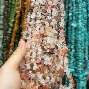 Offre Spéciale – Pierre de Guérison en Quartz Rouge Naturel, Cristal de Guérison Rouge, Fil de 80 cm de Long, Irrégulier, pour la Décoration de Bijoux - Product Image 1