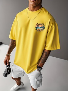 T-shirts à motifs pour hommes, style été, vêtements polyvalents à manches courtes, personnalisables.F10 - Product Image 3