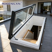 Fenêtre de toit électrique double vitrage Rogenilan pour balcon, en aluminium, avec vitrage Low-E, pour extérieur