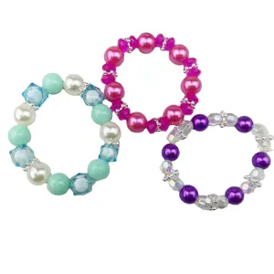 Handgemachte süße Perle Armreif kleine Mädchen Perle Armbänder Schmuck Kinder Prinzessin Gelee Farbe Perlen Freundschaft Armbänder