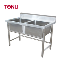 Équipement de restauration : Évier de cuisine professionnel en acier inoxydable 201/304, table avec étagère, rectangulaire, cuve simple, revêtement anti-graffiti