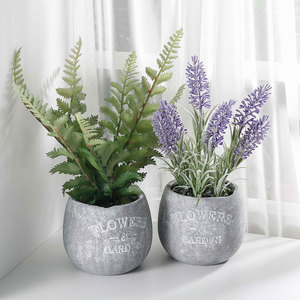 EAGLEGIFTS-minihojas y flores <span class=keywords><strong>para</strong></span> decoración del hogar y la Oficina, plantas artificiales de lavanda de plástico en maceta - Product Image 1