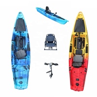 Kayak de pêche à pédales Sit-on-Top avec moteur à pédales, kayak/canoë de tourisme motorisé, canoë transparent Vicking 13 pieds CE HDPE 3 ans