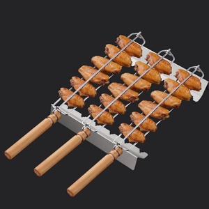 ที่หนีบปีก<span class=keywords><strong>ไก่</strong></span><span class=keywords><strong>ย่าง</strong></span>และต้นขาทำจากสแตนเลสอุปกรณ์ย่างบาร์บีคิวสำหรับจับและบรรจุเนื้อบนเตาย่าง - Product Image 2