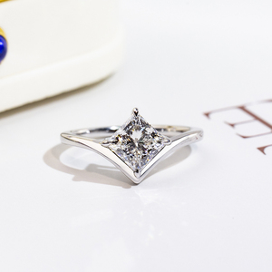 Messi Jewelry MSR-1771 925 <b>Silver</b> Princess Cut <b>Solitaire</b> <b>Ring</b> Fashion <b>Rings</b> Lab Grown Diamond <b>Ring</b> Engagement <b>Ring</b> - Product Image 1
