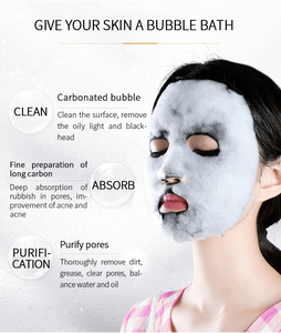 Nhà Máy làm sạch than tre Đen tấm mặt O2 Carbon Bong Bóng Mặt nạ chăm sóc da cho loại bỏ bụi bẩn và dầu mỡ - Product Image 6