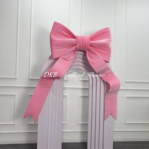 โบว์กำมะหยี่สีชมพูขนาดใหญ่ ลดราคาพิเศษ โบว์ขนาดยักษ์สำหรับตกแต่งงานแต่งงานและฉากหลัง - Product Image 3