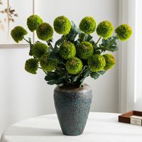 Fleurs artificielles en soie de chrysanthème de 58 cm, style tennis de table, écologiques, pour la décoration intérieure, extérieure et de mariage - Vente chaude