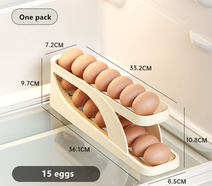 Double Tier Eco-Friendly Plastic Multifunction Space Saving Automatic <b>Rolling</b> Standing Non-Folding Refrigerator Storage <b>Holder</b> - Product Image 2